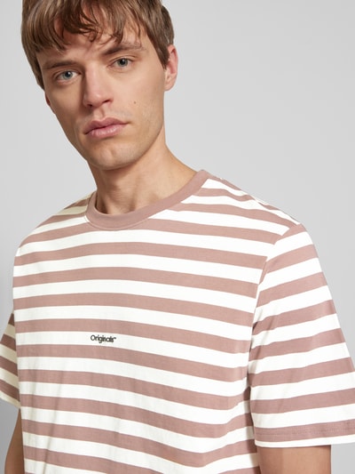 Jack & Jones T-Shirt mit Label-Print Modell 'VESTERBRO' Hellbraun 3