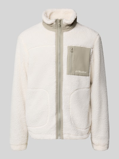 Jack & Jones Fleecejacke mit Stehkragen und Brusttasche Modell 'SOHO' Offwhite 2