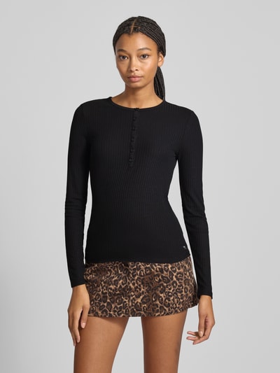 Tom Tailor Denim Slim Fit Langarmshirt aus Viskose-Mix
 Black 4