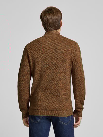 camel active Slim Fit Troyer mit Reißverschluss Modell 'Mouline' Orange 5