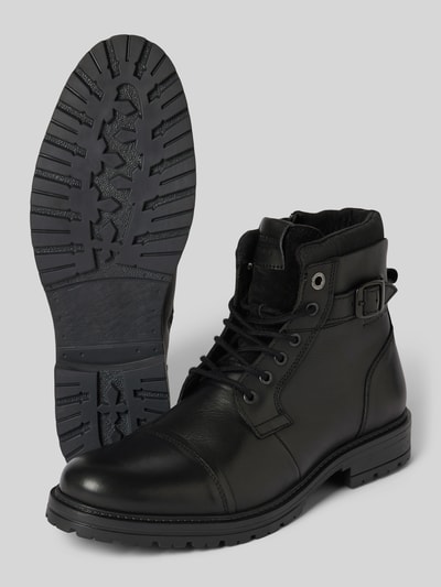 Jack & Jones Lederboots mit Dornschließe Modell 'DEXTER' Black 4