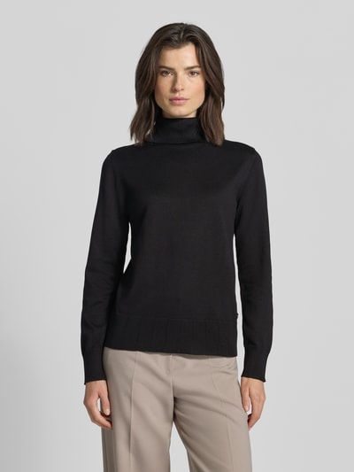 s.Oliver BLACK LABEL Slim fit pullover van viscosemix Zwart - 4