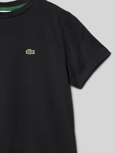 Lacoste T-shirt z detalem z logo Czarny 2