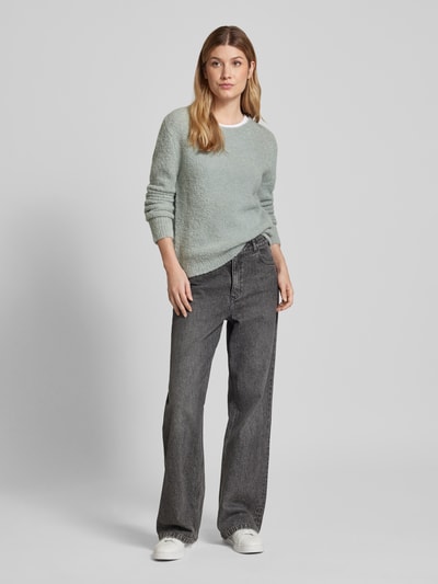 Marc O'Polo Regular Fit Strickpullover aus Schurwoll-Alpaka-Mix in Curly Bouclé-Verarbeitung Mint 1