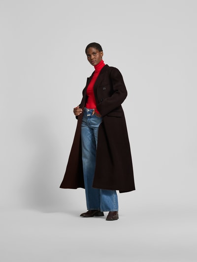 Victoria Beckham Mantel mit Reverskragen Dunkelbraun 1