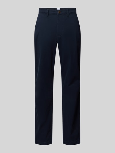 Produktfoto, Slim Fit Chino mit Eingrifftaschen von GAP in Dunkelblau aus Baumwoll-Elasthan-Mix, Knopf-Reißverschluss, schlichte Oberfläche