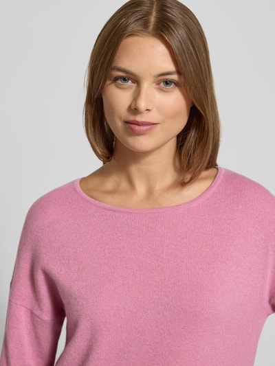 Fynch-Hatton Gebreide pullover van puur kasjmier met ronde hals Rosé - 3