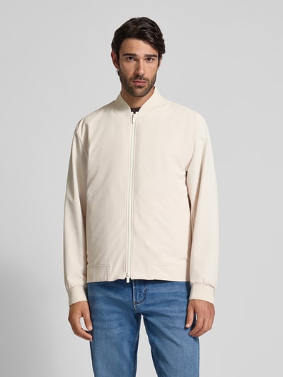 BOSS Regular fit blouson met fijne structuur, model 'HANRY' Offwhite - 4