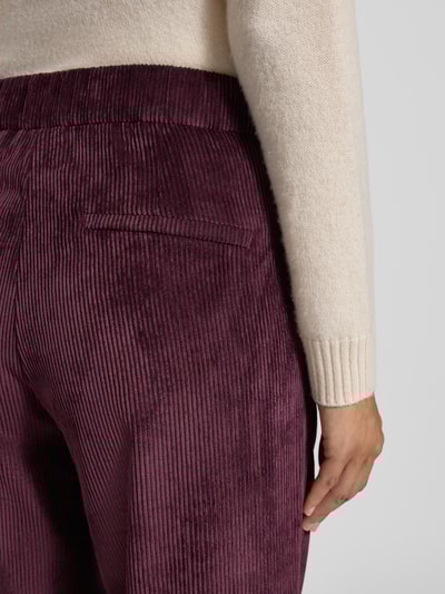 MAC Stoffen broek met Franse steekzakken, model 'Chiara' Aubergine - 3