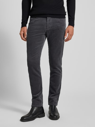 Christian Berg Men Regular Fit Cordhose im 5-Pocket-Design Dunkelgrau 4