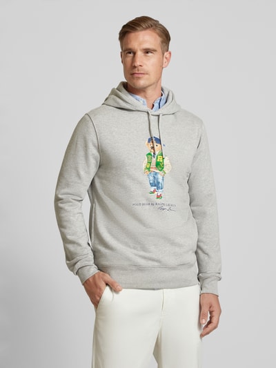 Polo Ralph Lauren Hoodie mit Motiv-Print Hellgrau 4