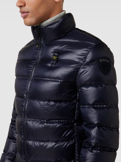 Blauer Usa Daunenjacke mit Label-Detail Marine 3