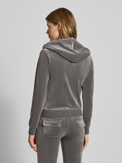 Juicy Couture Sweatjacke mit Label-Stitching Modell 'ROBERTSON' Mittelgrau 5
