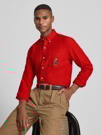 Polo Ralph Lauren Custom Fit Freizeithemd mit Motiv-Stitching Rot 3