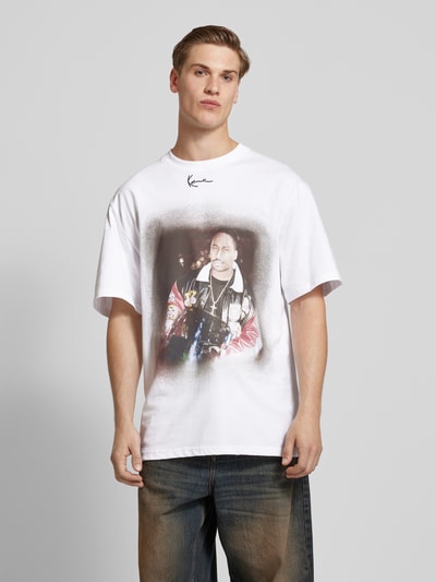KARL KANI Oversized T-Shirt mit Motiv-Print Weiss 4