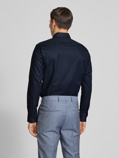 BOSS Regular Fit Businesshemd mit Strukturmuster Marine 5
