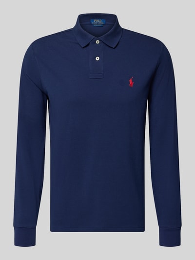 Produktfoto, Regular Fit Poloshirt aus reiner Baumwolle von Polo Ralph Lauren, Optik: Unifarben, Langarm, Piqué-Textur, Logo-Stitching