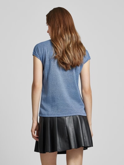 Only Top mit V-Ausschnitt Modell 'SILVERY' Rauchblau 5