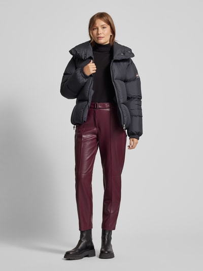 s.Oliver BLACK LABEL Relaxed fit cigarette pants met voering van zachte viscosemix en riem Prune - 1