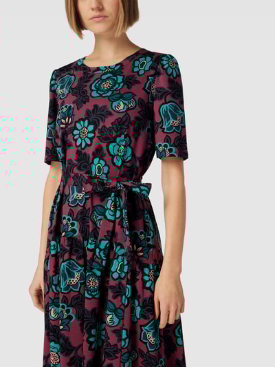 Weekend Max Mara Knielanges Kleid mit Allover-Muster Modell 'FEDORA' Marineblau 3