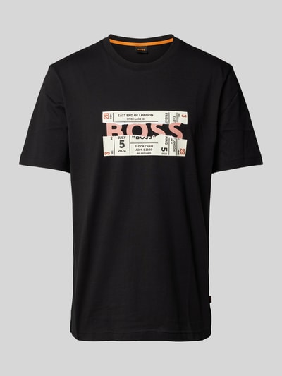 BOSS Orange T-Shirt mit Logo-Motiv-Print Black 2