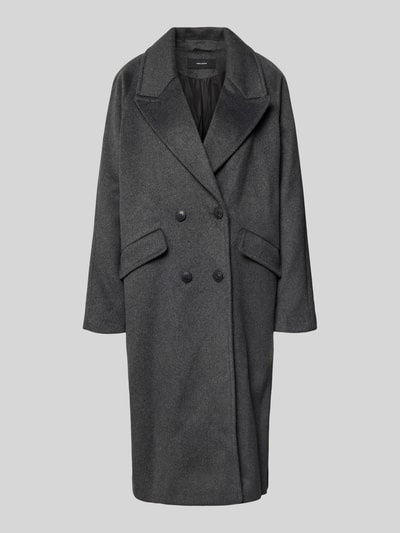 Vero Moda Relaxed Fit Wollmantel mit doppelreihiger Knopfleiste Modell 'HARPER' Dunkelgrau 2
