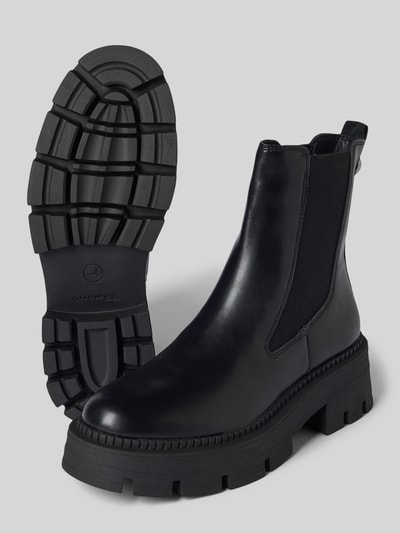 Tamaris Chelsea boots van echt leer Zwart - 4