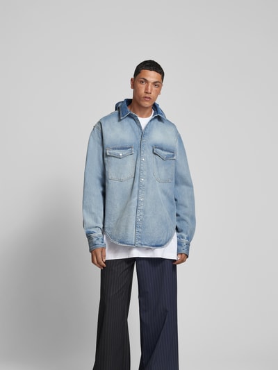 VETEMENTS Freizeithemd mit Brusttaschen Jeansblau 4