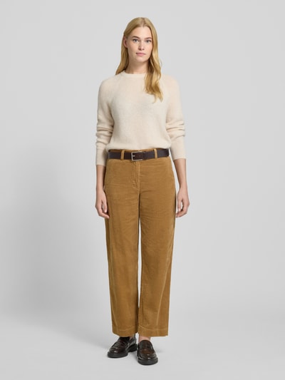 Marc O'Polo Spodnie sztruksowe o kroju regular fit z czystej bawełny Camel 1