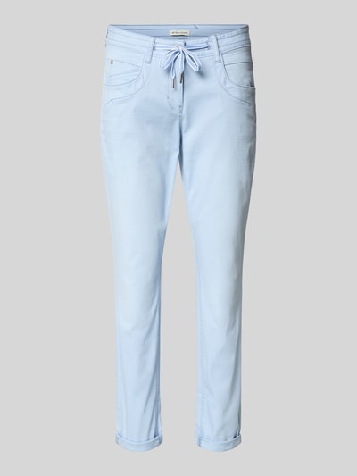 Produktfoto, Tapered Fit Chino aus Baumwoll-Mix von Tom Tailor in Hellblau, unifarben, Slim Leg, 5-Pocket, Webstruktur, Low Waist