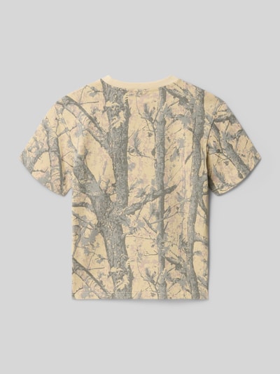 Produktfoto, Regular Fit T-Shirt mit Logo-Print von KARL KANI, Kinder T-Shirt aus Reine Baumwolle mit Floraler Allover-Print, Rundhalsausschnitt, Rückenlänge bei Größe 134: 57 cm