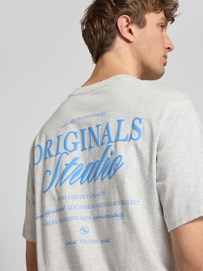 JACK & JONES t-shirt met statementprint model 'NORREBRO' Lichtgrijs gemêleerd - 3