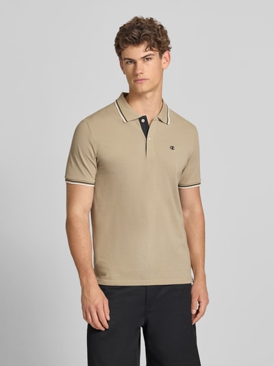 Champion Slim Fit Poloshirt mit Label-Stitching Beige 4