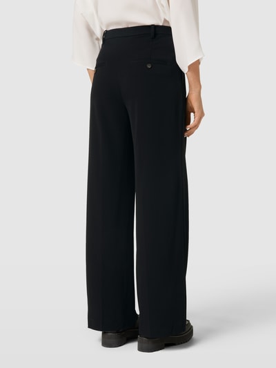 Tom Tailor Flared cut stoffen broek met bandplooien Zwart - 5