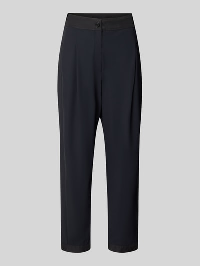 Produktfoto, Bundfaltenhose in Two-Tone-Machart von Marc Cain, Material-Mix mit Stretch-Anteil, Relaxed-Fit, schwarz-grau, glatte Textur
