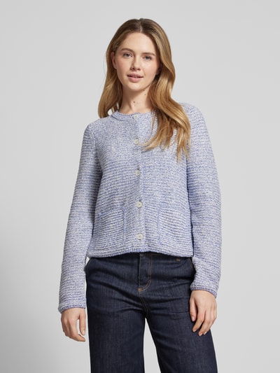 Marc O'Polo Slim Fit Cardigan aus Baumwoll-Mix in Melange Hellblau 4