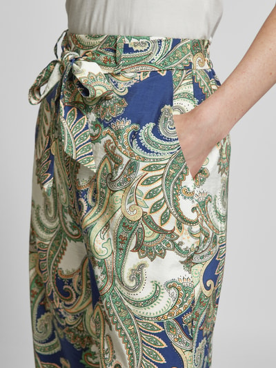 Mango Wide Leg Stoffhose mit Paisley-Muster Schilf 3