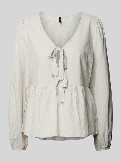 Vero Moda Blouse met vetersluitingen, model 'GILI' Beige - 2