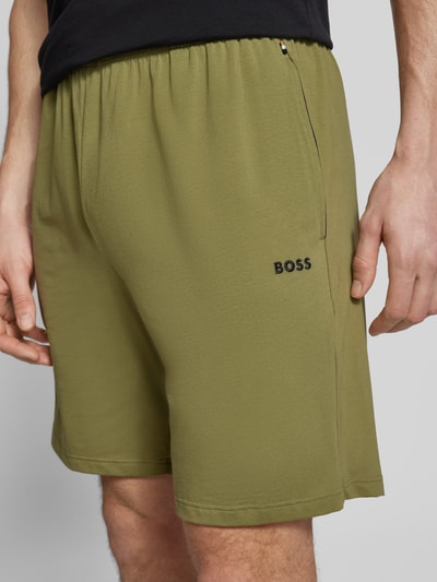 BOSS Regular Fit Sweatshorts mit Tunnelzug Modell 'Mix&Match' Oliv 3