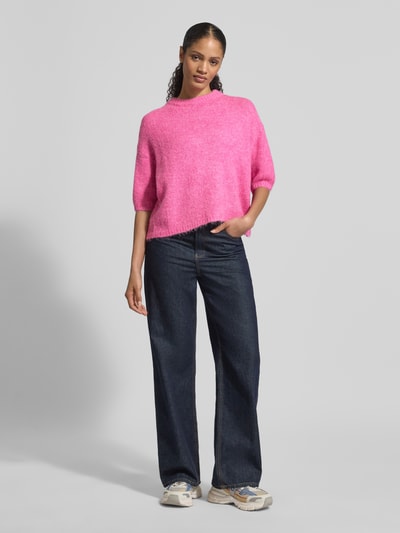 b.young Relaxed Fit Pullover mit Lanawoll-Anteil Modell 'Otia' Pink 1
