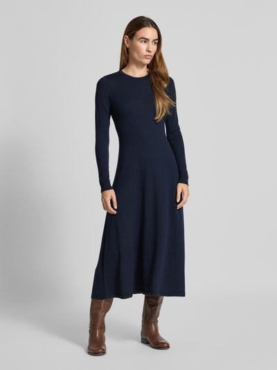 Lauren Ralph Lauren Midi-jurk van wol met ronde hals, model 'VORLEY' Marineblauw - 1