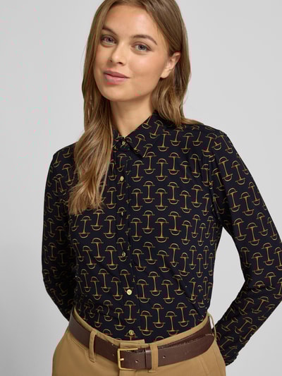 Lauren Ralph Lauren Regular Fit Hemdbluse im Allover-Look Modell 'DAQUANE' Marine 3