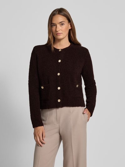 Rich & Royal Strickjacke mit Knopfleiste Dunkelbraun 4