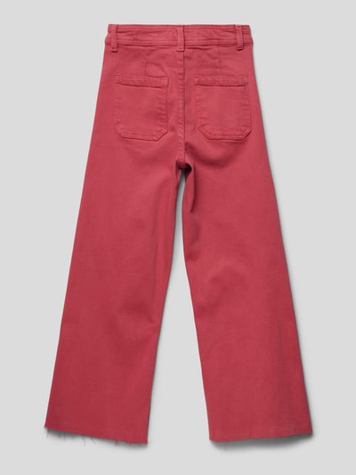 Mango Regular Fit Jeans mit offenem Saum Rot 3