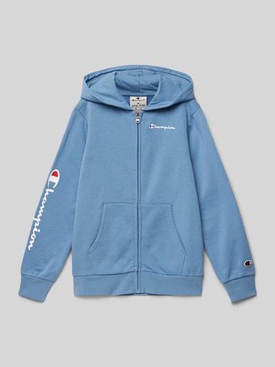 CHAMPION Sweatjacke mit Label-Stitching Rauchblau 1