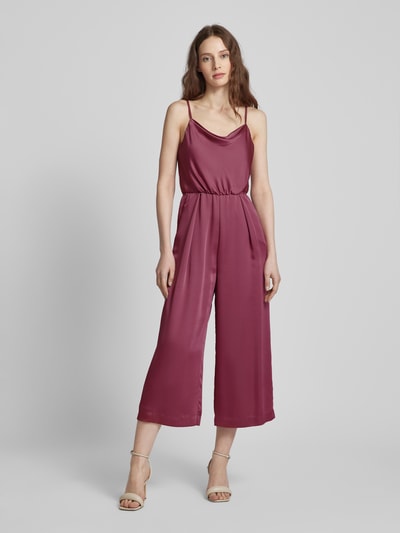 Jake*s Cocktail Jumpsuit mit Wasserfall-Ausschnitt Altrosa Melange 4