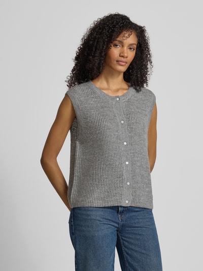 s.Oliver RED LABEL Regular Fit Strickweste mit Alpaka-Anteil Hellgrau Melange 4