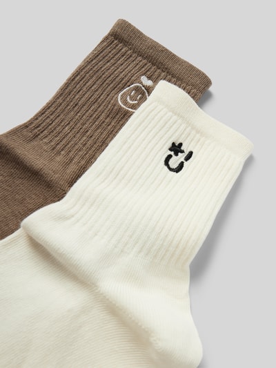 Jake*s Casual Socken mit Label-Stitching im 2er-Pack Offwhite 2