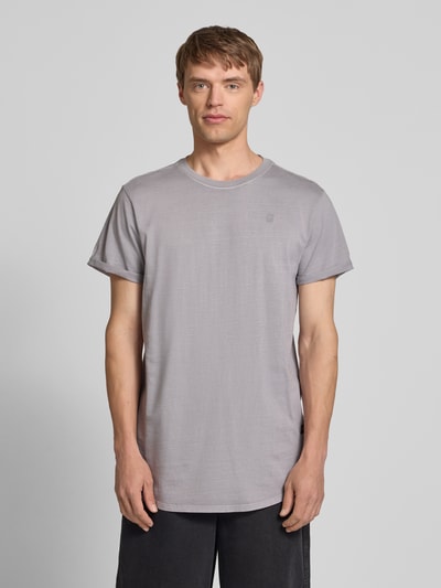 G-Star Raw T-Shirt mit Label-Detail und Rundhalsausschnitt Hellgrau 4
