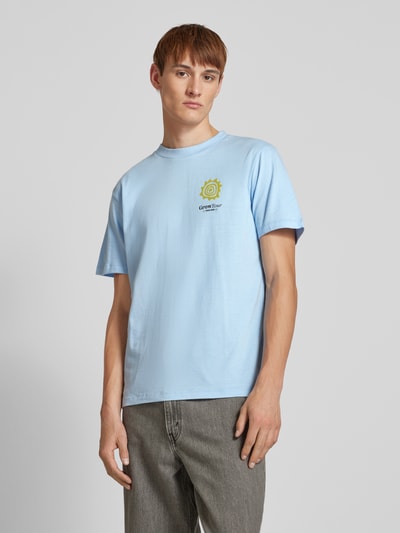 Blend T-shirt met labelprint, model 'JAISON' Lichtblauw - 4